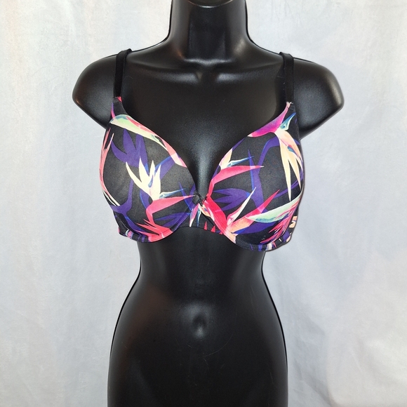 PINK Victoria's Secret Black and Purple Bra Intimates & Sleepwear - Picture 1 of 5